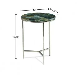Foster Agate Top and Nickel Antique Base Round Chairside Table by Steve Silver -Steve Silver Online Store agate top and nickel antique base steve silver end side tables ft140ec 40 1000
