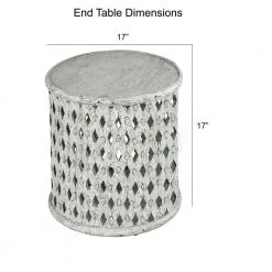 Samir Aged Alabaster Round End Table by Steve Silver -Steve Silver Online Store aged alabaster steve silver end side tables sm100e 4f 1000