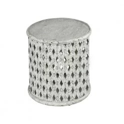 Samir Aged Alabaster Round End Table by Steve Silver