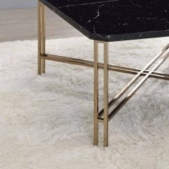 Daxton Black Faux Marble Square Cocktail Table by Steve Silver -Steve Silver Online Store black and gold steve silver coffee tables dx100c 4f 1000