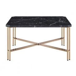 Daxton Black Faux Marble Square Cocktail Table by Steve Silver