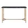 Daxton 47.25 in. Black Rectangle Faux Marble Console Table with Leg Levelers by Steve Silver