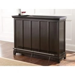 Garcia 38 in. Counter Height Ebony Finish Wood Frame Home Bar with Bottle and Stemware Storage by Steve Silver -Steve Silver Online Store black ebony painted finish steve silver home bars gr560b 31 1000