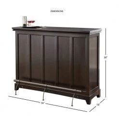 Garcia 38 in. Counter Height Ebony Finish Wood Frame Home Bar with Bottle and Stemware Storage by Steve Silver -Steve Silver Online Store black ebony painted finish steve silver home bars gr560b c3 1000