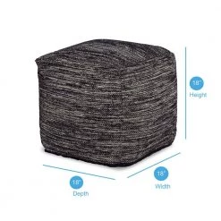 Omari Square Handwoven Pouf by Steve Silver -Steve Silver Online Store black ivory steve silver ottomans mr180p 4f 1000
