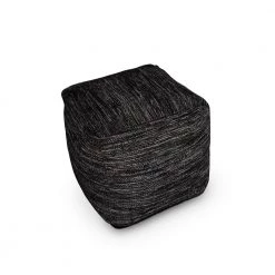 Omari Square Handwoven Pouf by Steve Silver -Steve Silver Online Store black ivory steve silver ottomans mr180p c3 1000