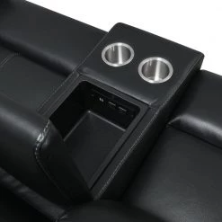 Giorno 71 in. Black Leather 2-Seater Loveseat with Power Recline and Console with Storage by Steve Silver 15 Giorno 71 in. Black Leather 2-Seater Loveseat with Power Recline and Console with Storage by Steve Silver -Steve Silver Online Store black leather steve silver loveseats gi850clb 44 1000