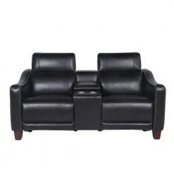 Giorno 71 in. Black Leather 2-Seater Loveseat with Power Recline and Console with Storage by Steve Silver 13 Giorno 71 in. Black Leather 2-Seater Loveseat with Power Recline and Console with Storage by Steve Silver -Steve Silver Online Store black leather steve silver loveseats gi850clb 4f 1000
