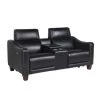 Giorno 71 in. Black Leather 2-Seater Loveseat with Power Recline and Console with Storage by Steve Silver 1 Giorno 71 in. Black Leather 2-Seater Loveseat with Power Recline and Console with Storage by Steve Silver -Steve Silver Online Store black leather steve silver loveseats gi850clb 64 1000