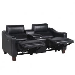 Giorno 71 in. Black Leather 2-Seater Loveseat with Power Recline and Console with Storage by Steve Silver 12 Giorno 71 in. Black Leather 2-Seater Loveseat with Power Recline and Console with Storage by Steve Silver -Steve Silver Online Store black leather steve silver loveseats gi850clb c3 1000