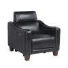 Giorno 35 in. Black Leather Power Recliner with Wall Saver Design by Steve Silver -Steve Silver Online Store black leather steve silver recliners gi850rb 64 1000