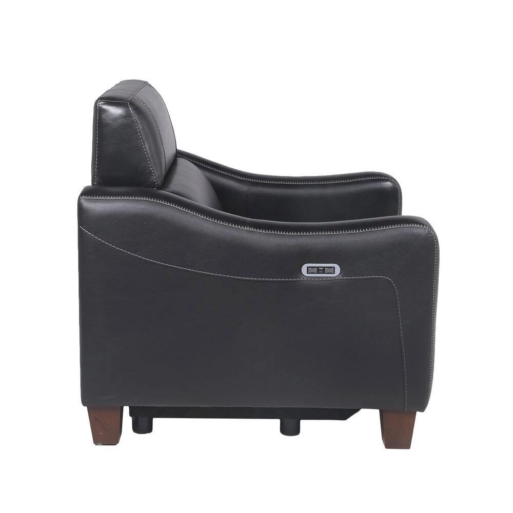 Giorno 35 in. Black Leather Power Recliner with Wall Saver Design by Steve Silver 4 Giorno 35 in. Black Leather Power Recliner with Wall Saver Design by Steve Silver - Image 2