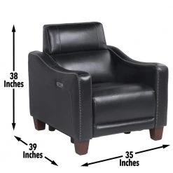 Giorno 35 in. Black Leather Power Recliner with Wall Saver Design by Steve Silver 16 Giorno 35 in. Black Leather Power Recliner with Wall Saver Design by Steve Silver -Steve Silver Online Store black leather steve silver recliners gi850rb fa 1000