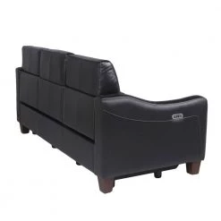 Giorno 81 in. Wide Slope Arm Top Grain Leather Traditional Straight Dual Power Sofa in Black by Steve Silver 15 Giorno 81 in. Wide Slope Arm Top Grain Leather Traditional Straight Dual Power Sofa in Black by Steve Silver -Steve Silver Online Store black leather steve silver sofas couches gi850sb 1f 1000