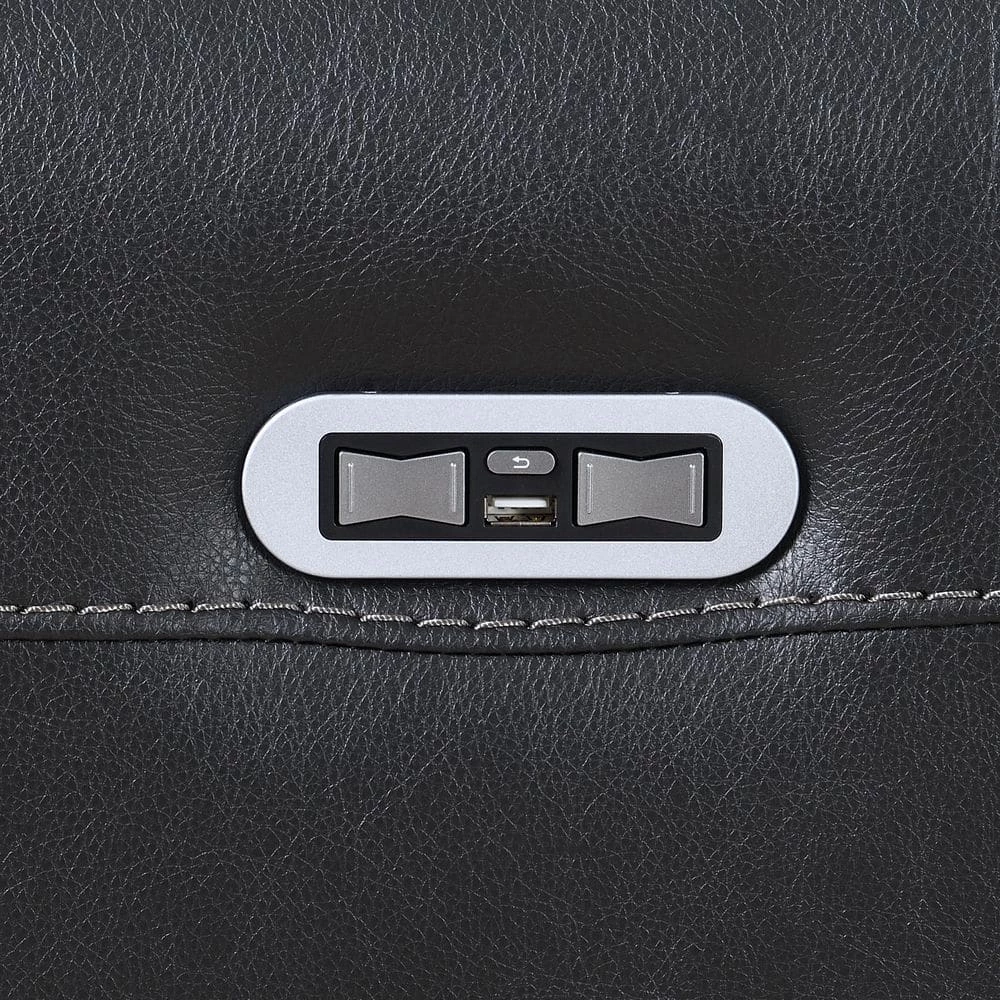 Giorno 81 in. Wide Slope Arm Top Grain Leather Traditional Straight Dual Power Sofa in Black by Steve Silver 8 Giorno 81 in. Wide Slope Arm Top Grain Leather Traditional Straight Dual Power Sofa in Black by Steve Silver - Image 6