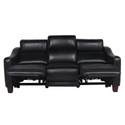 Giorno 81 in. Wide Slope Arm Top Grain Leather Traditional Straight Dual Power Sofa in Black by Steve Silver 14 Giorno 81 in. Wide Slope Arm Top Grain Leather Traditional Straight Dual Power Sofa in Black by Steve Silver -Steve Silver Online Store black leather steve silver sofas couches gi850sb 4f 1000