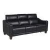 Giorno 81 in. Wide Slope Arm Top Grain Leather Traditional Straight Dual Power Sofa in Black by Steve Silver -Steve Silver Online Store black leather steve silver sofas couches gi850sb 64 1000