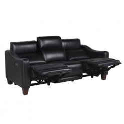 Giorno 81 in. Wide Slope Arm Top Grain Leather Traditional Straight Dual Power Sofa in Black by Steve Silver 13 Giorno 81 in. Wide Slope Arm Top Grain Leather Traditional Straight Dual Power Sofa in Black by Steve Silver -Steve Silver Online Store black leather steve silver sofas couches gi850sb c3 1000