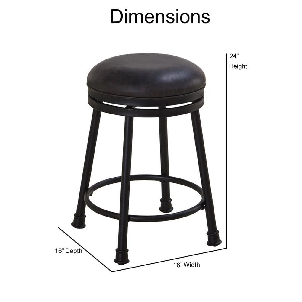 Claire 24 in. Black Base with Brown seat Swivel Counter Stool by Steve Silver 8 Claire 24 in. Black Base with Brown seat Swivel Counter Stool by Steve Silver - Image 6