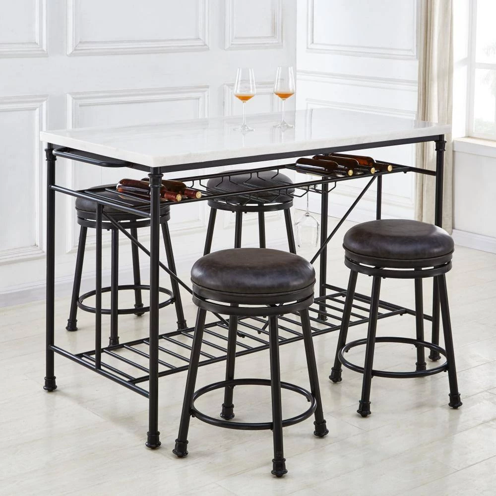 Claire 24 in. Black Base with Brown seat Swivel Counter Stool by Steve Silver 9 Claire 24 in. Black Base with Brown seat Swivel Counter Stool by Steve Silver - Image 7