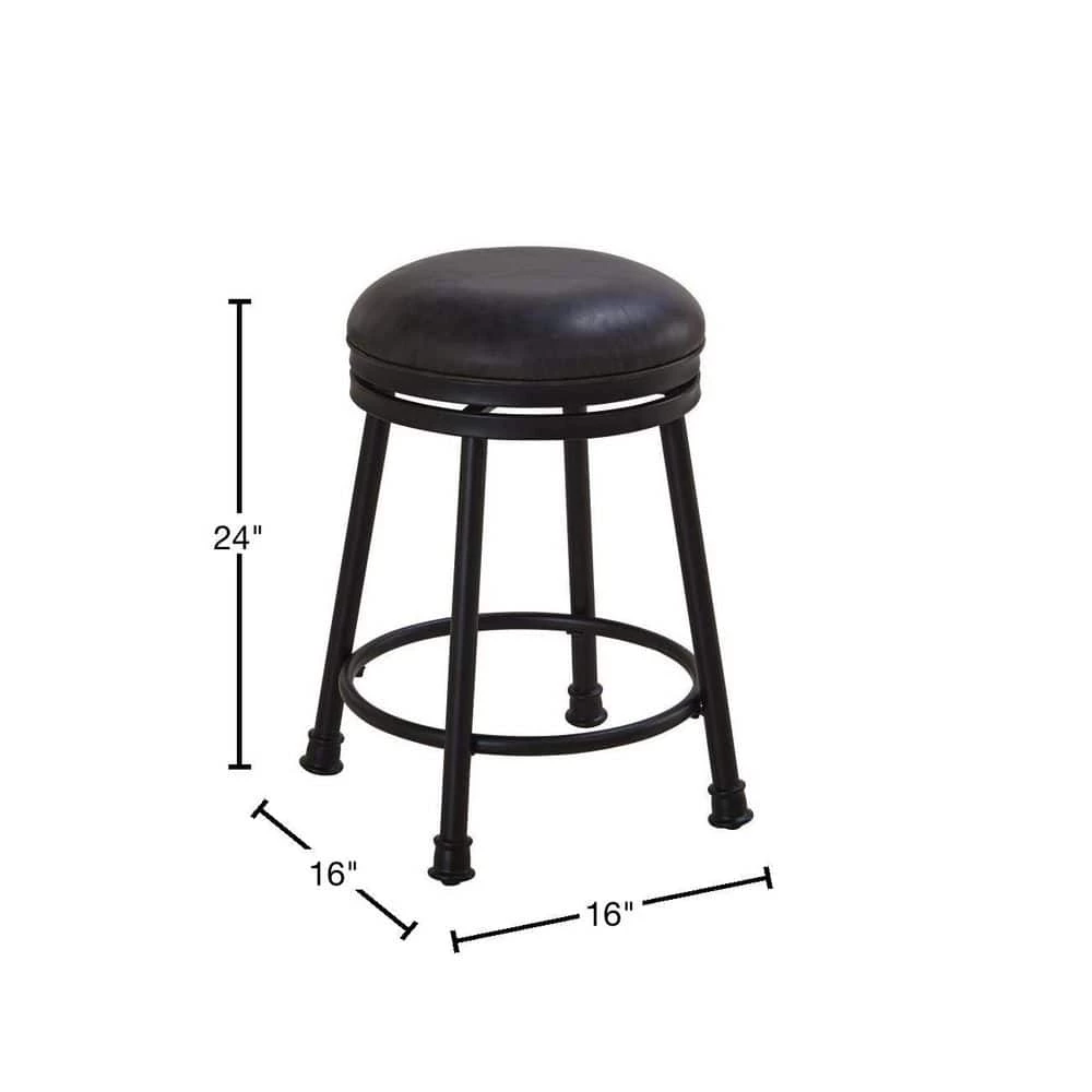 Claire 24 in. Black Base with Brown seat Swivel Counter Stool by Steve Silver 5 Claire 24 in. Black Base with Brown seat Swivel Counter Stool by Steve Silver - Image 3