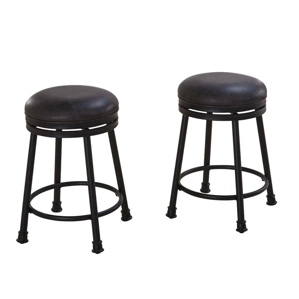 Claire 24 in. Black Base with Brown seat Swivel Counter Stool by Steve Silver 3 Claire 24 in. Black Base with Brown seat Swivel Counter Stool by Steve Silver
