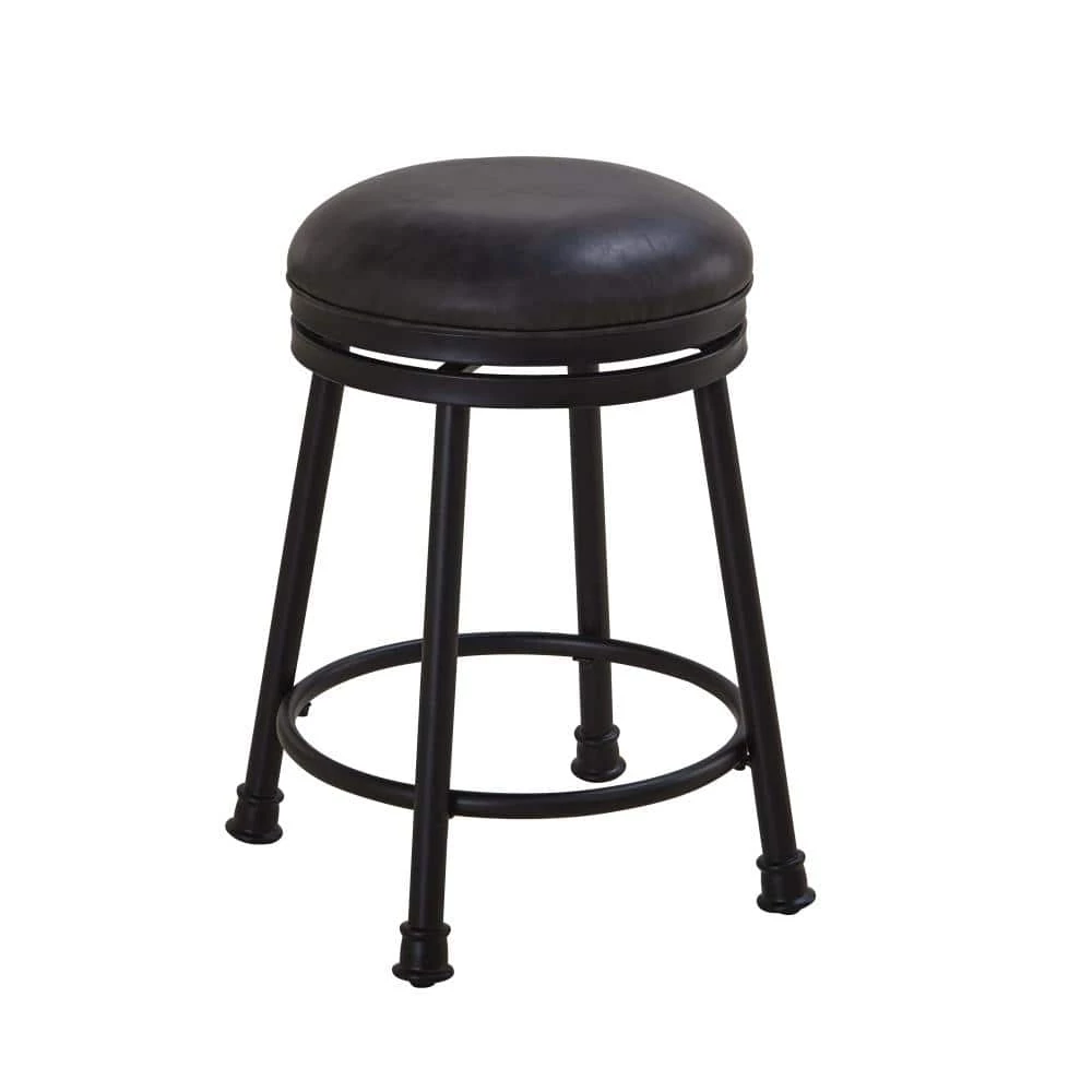 Claire 24 in. Black Base with Brown seat Swivel Counter Stool by Steve Silver 6 Claire 24 in. Black Base with Brown seat Swivel Counter Stool by Steve Silver - Image 4