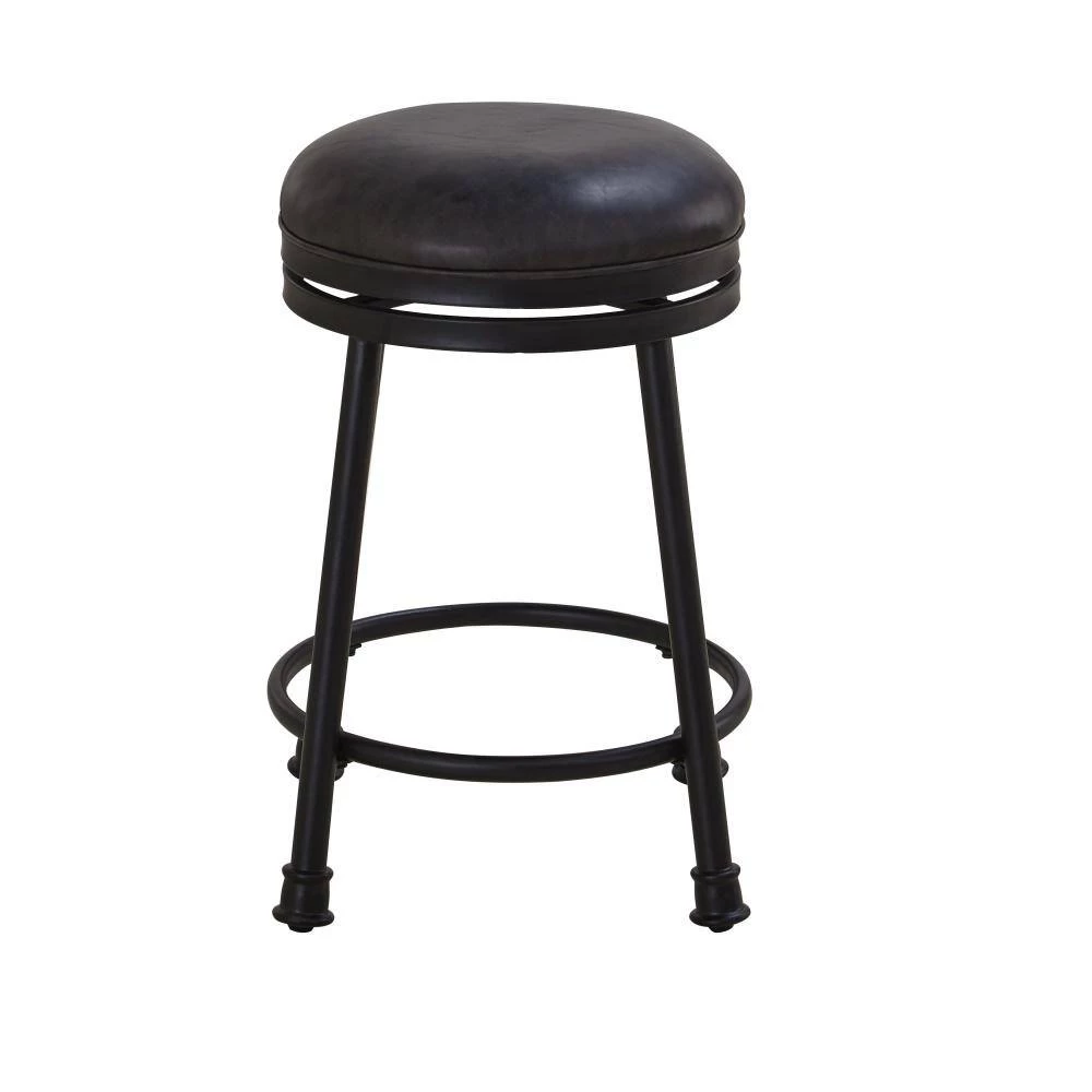 Claire 24 in. Black Base with Brown seat Swivel Counter Stool by Steve Silver 4 Claire 24 in. Black Base with Brown seat Swivel Counter Stool by Steve Silver - Image 2