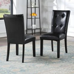 Sterling Black 18 in. Dining Chair (Set of 2) by Steve Silver -Steve Silver Online Store black steve silver dining chairs sn500s 31 1000
