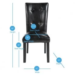 Sterling Black 18 in. Dining Chair (Set of 2) by Steve Silver -Steve Silver Online Store black steve silver dining chairs sn500s fa 1000