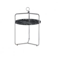 Miro 19.5 in. W Black/Silver Side Table by Steve Silver