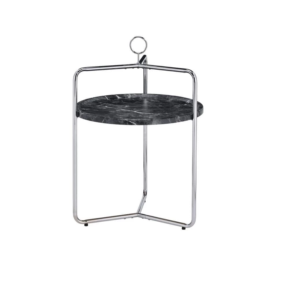 Miro 19.5 in. W Black/Silver Side Table by Steve Silver 3 Miro 19.5 in. W Black/Silver Side Table by Steve Silver