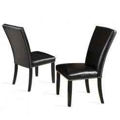 Finley Black Ebony Polyurethane Side Chair (Set of 2) by Steve Silver