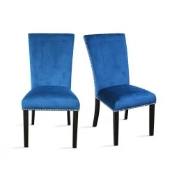 Camila Blue Velvet Dining Chair (Set of 2) by Steve Silver