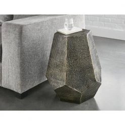 Donato Brass Hexagon 18.5 in. End Table by Steve Silver -Steve Silver Online Store brass steve silver end side tables dt200e 4f 1000