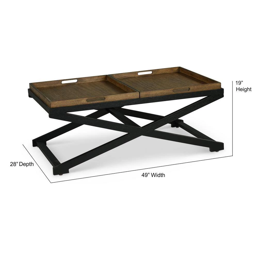 Topeka 49"Lx 28"D Brown and Ebony Cocktail Table by Steve Silver 6 Topeka 49"Lx 28"D Brown and Ebony Cocktail Table by Steve Silver - Image 4