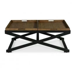 Topeka 49"Lx 28"D Brown and Ebony Cocktail Table by Steve Silver