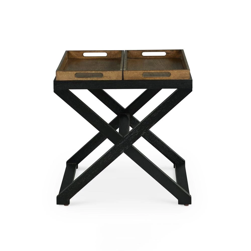 Topeka 24 in. W Brown and Ebony End Table by Steve Silver 3 Topeka 24 in. W Brown and Ebony End Table by Steve Silver