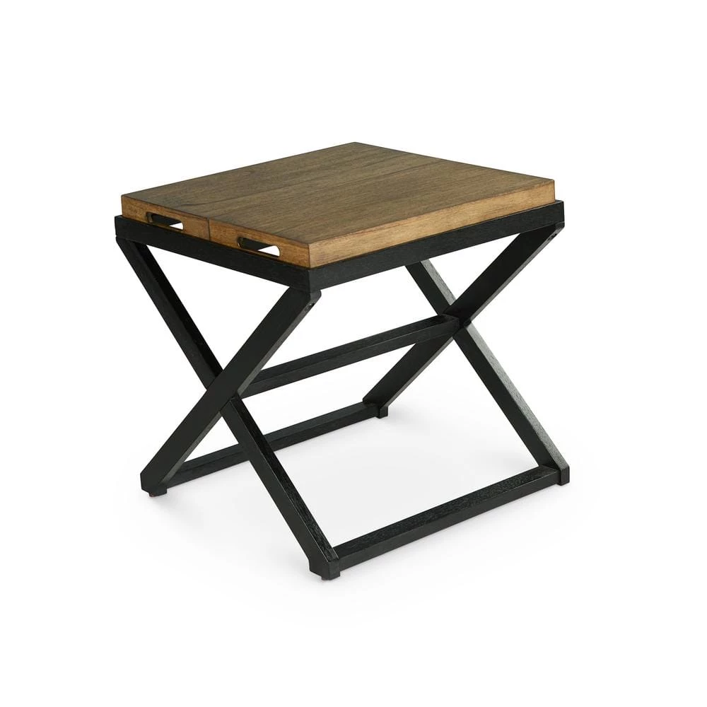 Topeka 24 in. W Brown and Ebony End Table by Steve Silver 4 Topeka 24 in. W Brown and Ebony End Table by Steve Silver - Image 2