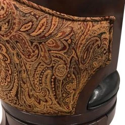 Jasper Bar Chair 42 in. Solid Wood with Curved Back in Black Faux Leather with Paisley Accent Fabric - Set of 2 by Steve Silver -Steve Silver Online Store brown cherry steve silver bar stools jr300bcc 1f 1000