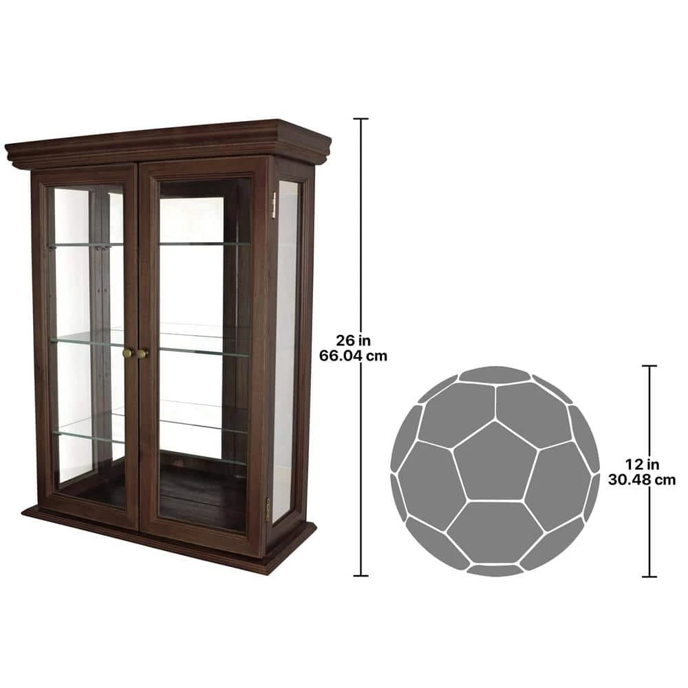 Country Tuscan Brown Hardwood Wall Curio Accent Cabinet by Design Toscano 6 Country Tuscan Brown Hardwood Wall Curio Accent Cabinet by Design Toscano - Image 4