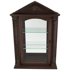 Essex Hall Brown Hardwood Wall Curio Accent Cabinet by Design Toscano