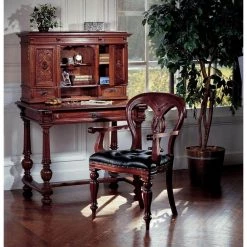 Chateau Anjou 39 in. Rectangular Mahogany Brown 3-Drawer Writing Desk by Design Toscano -Steve Silver Online Store brown design toscano writing desks af7289 31 1000