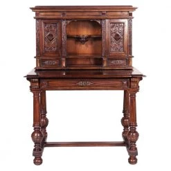 Chateau Anjou 39 in. Rectangular Mahogany Brown 3-Drawer Writing Desk by Design Toscano