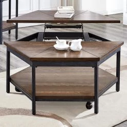 Ultimo 36 in. Brown Mocha Medium Hexagon Wood Coffee Table with Lift Top by Steve Silver 11 Ultimo 36 in. Brown Mocha Medium Hexagon Wood Coffee Table with Lift Top by Steve Silver -Steve Silver Online Store brown mocha steve silver coffee tables um200cl 1d 1000