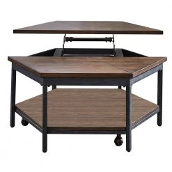 Ultimo 36 in. Brown Mocha Medium Hexagon Wood Coffee Table with Lift Top by Steve Silver 14 Ultimo 36 in. Brown Mocha Medium Hexagon Wood Coffee Table with Lift Top by Steve Silver -Steve Silver Online Store brown mocha steve silver coffee tables um200cl 1f 1000