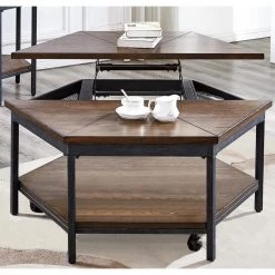 Ultimo 36 in. Brown Mocha Medium Hexagon Wood Coffee Table with Lift Top by Steve Silver 15 Ultimo 36 in. Brown Mocha Medium Hexagon Wood Coffee Table with Lift Top by Steve Silver -Steve Silver Online Store brown mocha steve silver coffee tables um200cl 31 1000