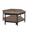 Ultimo 36 in. Brown Mocha Medium Hexagon Wood Coffee Table with Lift Top by Steve Silver