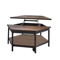 Ultimo 36 in. Brown Mocha Medium Hexagon Wood Coffee Table with Lift Top by Steve Silver 12 Ultimo 36 in. Brown Mocha Medium Hexagon Wood Coffee Table with Lift Top by Steve Silver -Steve Silver Online Store brown mocha steve silver coffee tables um200cl c3 1000