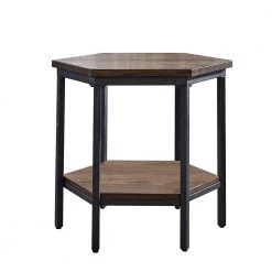 Ultimo Mocha Hexagon End Table by Steve Silver